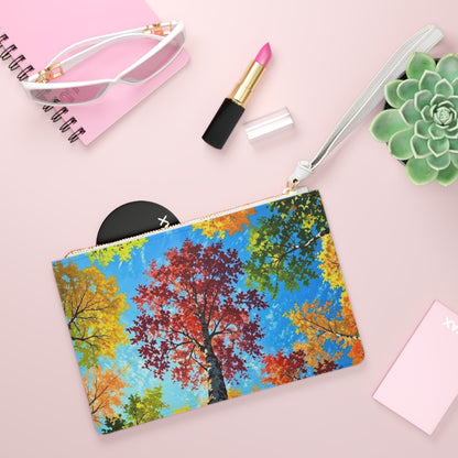 Autumn Canopy Clutch Bag — Colorful Fall Tree Wristlet