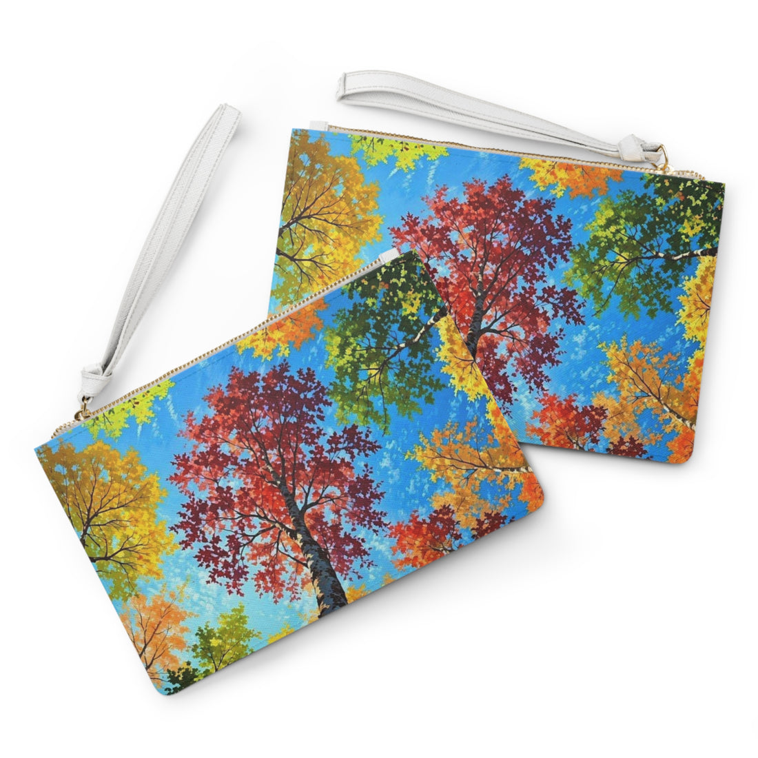 Autumn Canopy Clutch Bag — Colorful Fall Tree Wristlet